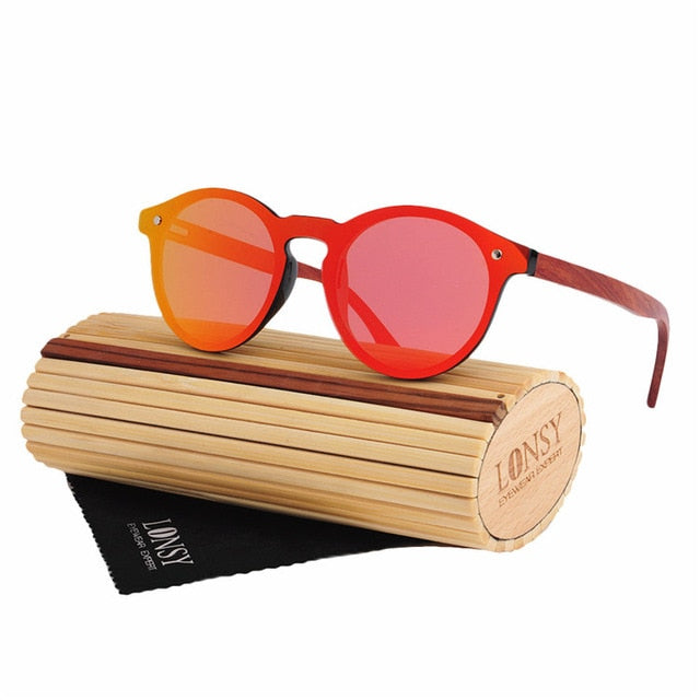 Fashion Bamboo Polarized Sunglasses Women Brand Designer UV400 Mirror Lenses Wood Sun glasses For Men Oculos de sol masculino