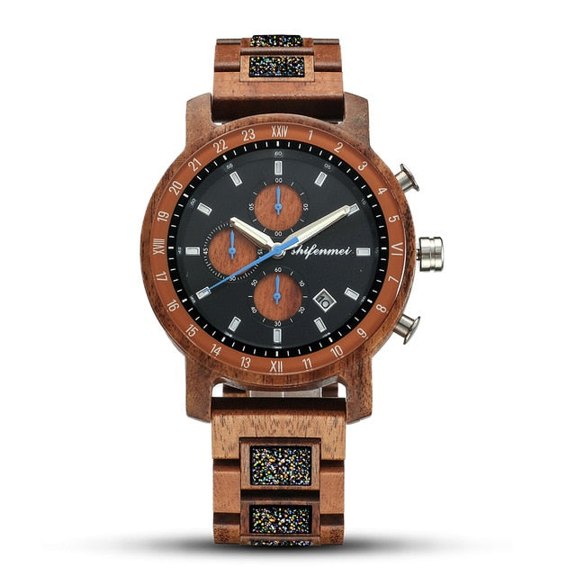Shifenmei Creative Full Wooden Mens Watches Natural Wood Quartz Wrist Watch Handmade Bamboo Sport Clock Great Gifts madera reloj