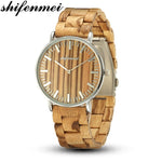 Shifenmei Bamboo women Watch Wooden Dial Face with Scale Men Quartz Watches Straps relojes mujer marca de lujo Mirar Relojes
