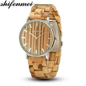Shifenmei Bamboo women Watch Wooden Dial Face with Scale Men Quartz Watches Straps relojes mujer marca de lujo Mirar Relojes