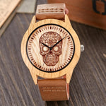 Creative Wood Watch Men Women Couple Quartz Imitate Bamboo Wooden Watch Minimalist Watches Soft Brown Leather Wrist Clock Reloj