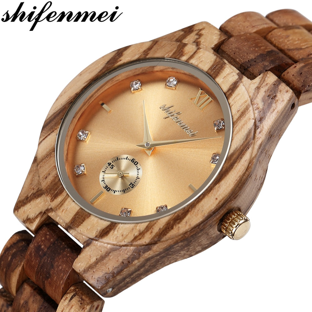 Shifenmei Woman Watch 2020 Wooden Watch Top Luxury Brand Quartz Ladies Watches Full Bamboo Wood Clock for Women zegarek damski