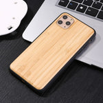 Real Natural Wood Case For iphone 11Pro MAX XR X XS Max 8 7 6 6s Plus Cover Bamboo Wooden Solid color Soft edge Hard Phone Cases