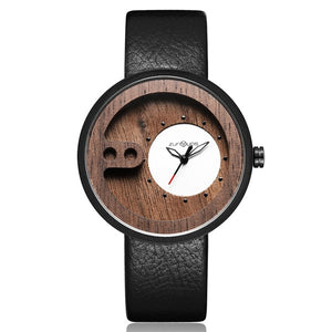 Fashion Top Brand Wooden Watch Men Exquisite Carving Hollow Design Male Clock Unique Green Leather Quartz Wood Watches relogio