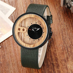Fashion Top Brand Wooden Watch Men Exquisite Carving Hollow Design Male Clock Unique Green Leather Quartz Wood Watches relogio