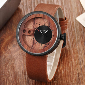 Fashion Top Brand Wooden Watch Men Exquisite Carving Hollow Design Male Clock Unique Green Leather Quartz Wood Watches relogio