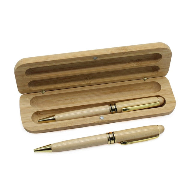 Engraved Ballpoint Pen Personalized Bamboo Box Case Wedding Favors Birthday Baptism Party Valentines Day Gift Father's Day Favor