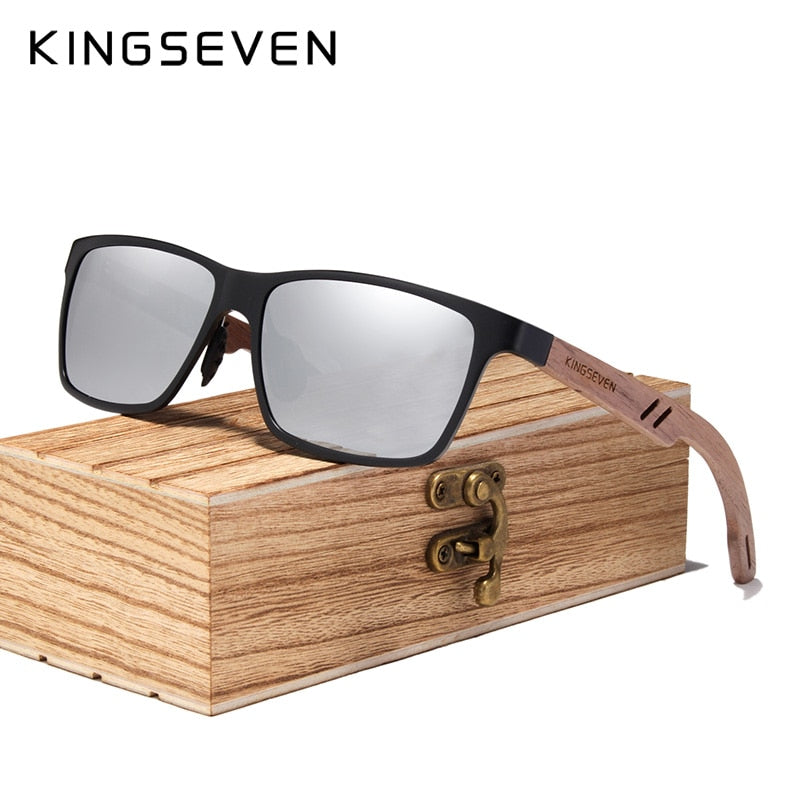 KINGSEVEN 2019 Wood Men Sunglasses Polarized Wooden Sun Glasses for Women Mirror Lens Handmade Fashion UV400 Eyewear Accessories