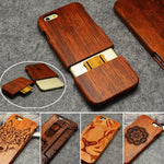 LYBALL Wooden Phone Case 100% Handmade Natural Real Wood Bamboo Hard Cover for Apple iPhone X XR XS MAX 8 7 Plus 6 6S Plus 5S SE