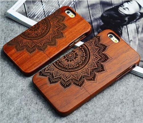 LYBALL Wooden Phone Case 100% Handmade Natural Real Wood Bamboo Hard Cover for Apple iPhone X XR XS MAX 8 7 Plus 6 6S Plus 5S SE