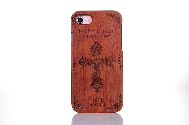 LYBALL Wooden Phone Case 100% Handmade Natural Real Wood Bamboo Hard Cover for Apple iPhone X XR XS MAX 8 7 Plus 6 6S Plus 5S SE
