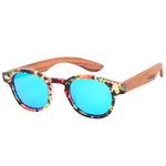 HINDFIELD Wood Sunglasses Women Handmade Round Bamboo Sun Glasses For Men Polarized Mirror Coating Lenses Eyewear gafas de sol
