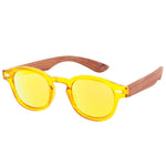 HINDFIELD Wood Sunglasses Women Handmade Round Bamboo Sun Glasses For Men Polarized Mirror Coating Lenses Eyewear gafas de sol