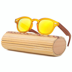 HINDFIELD Wood Sunglasses Women Handmade Round Bamboo Sun Glasses For Men Polarized Mirror Coating Lenses Eyewear gafas de sol