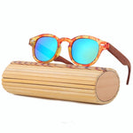 HINDFIELD Wood Sunglasses Women Handmade Round Bamboo Sun Glasses For Men Polarized Mirror Coating Lenses Eyewear gafas de sol