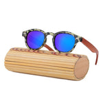 HINDFIELD Wood Sunglasses Women Handmade Round Bamboo Sun Glasses For Men Polarized Mirror Coating Lenses Eyewear gafas de sol