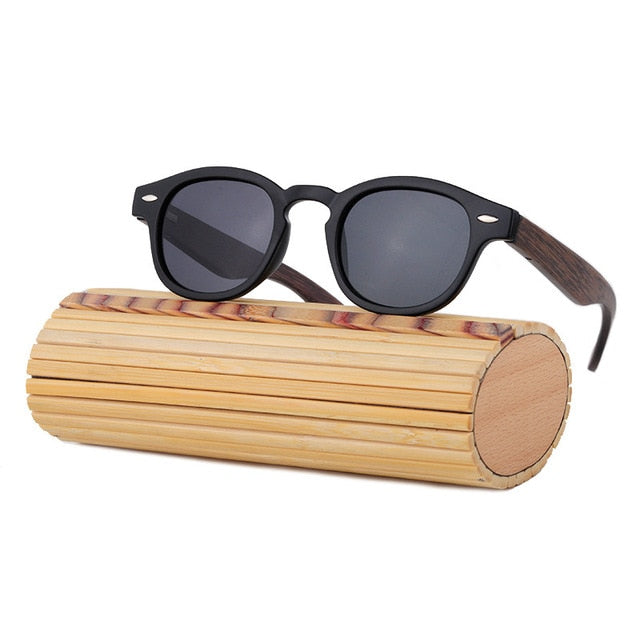HINDFIELD Wood Sunglasses Women Handmade Round Bamboo Sun Glasses For Men Polarized Mirror Coating Lenses Eyewear gafas de sol