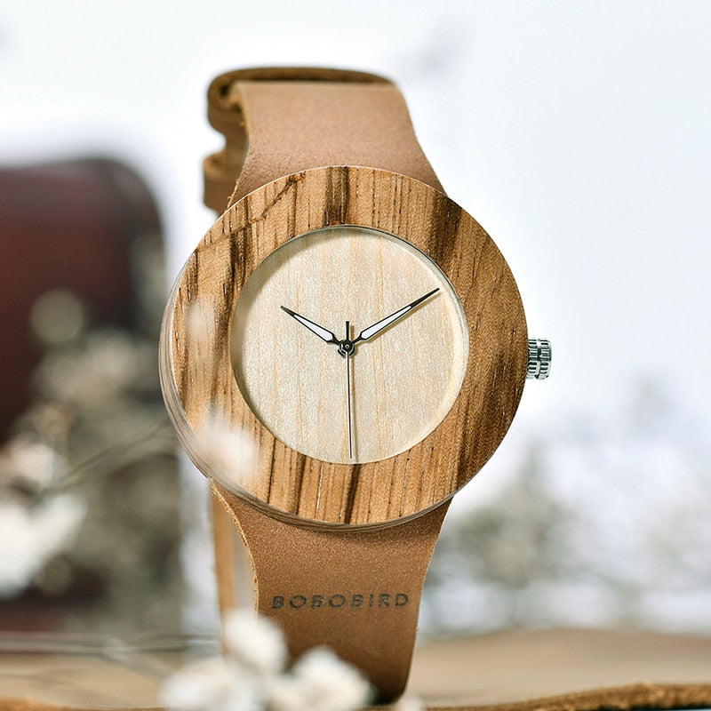 часы женские BOBO BIRD Wood Women Watches Quartz Wristwatch Ladies Timepieces relogio feminino In Gift Box Dropshipping