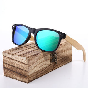 BARCUR Wood Sunglasses Men Polarized Sun glass Female Bamboo Glass Women with Spring Hinge