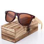 BARCUR Wood Sunglasses Men Polarized Sun glass Female Bamboo Glass Women with Spring Hinge