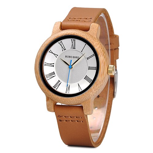BOBO BIRD Lovers Wood Bamboo Watch Timepieces Leather Band Exquisite Quartz Wristwatches for Men and Women Gifts In Wooden Box
