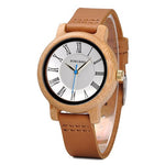 BOBO BIRD Lovers Wood Bamboo Watch Timepieces Leather Band Exquisite Quartz Wristwatches for Men and Women Gifts In Wooden Box