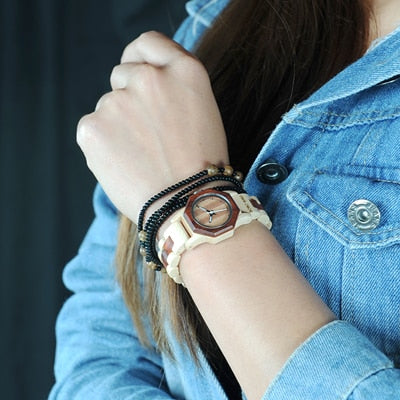 BOBO BIRD Octagon Ladies Wooden Watches LM25 Top Brand Luxury Hours Women Kol in Gift Box as Valentine's Day Gift