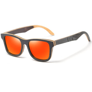 GM Luxury Skateboard Wood Sunglasses Vintage Black Frame Wooden Sunglasses Women Polarized Men's Bamboo Wood Sunglasses S5832