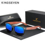 KINGSEVEN New Black Walnut Sunglasses Wood Polarized Men Sun Glasses Men UV400 Protection Eyewear Wooden Original Accessorie