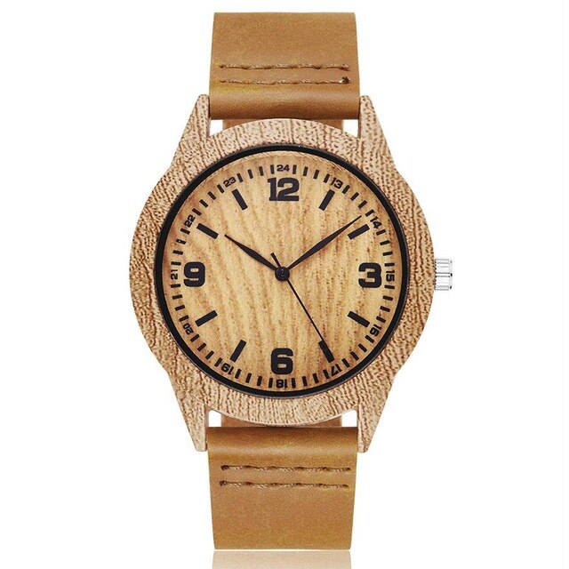 Creative Tree of Life Imitation Bamboo Wood Watch Men Women Couple Quartz Wooden Clock Leather Wristwatch Male Reloj montre uhr