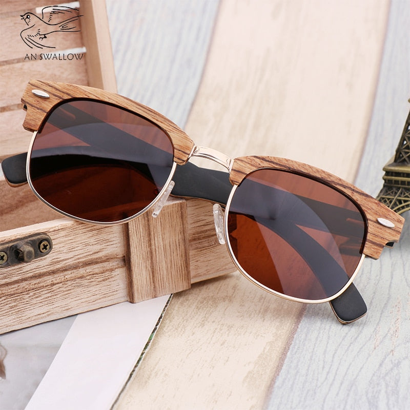 2020 Fashionable Wooden Brand Sunglasses, Women's Polarized Sunglasses, Men's Outing, UV Protection Sunglasses