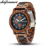 Shifenmei Creative Full Wooden Mens Watches Natural Wood Quartz Wrist Watch Handmade Bamboo Sport Clock Great Gifts madera reloj