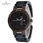 BOBO BIRD Wooden Watches Men Women Date Week Quartz Wristwatch Male часы мужские  Ebony Bamboo Wood Watch Dropshipping fast