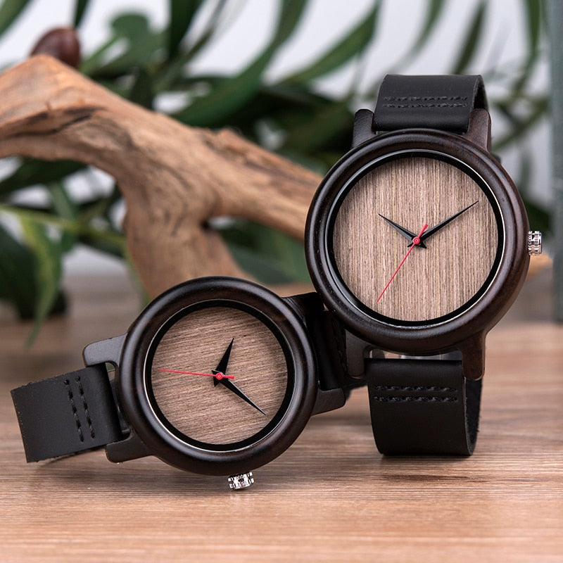 DODO DEER Lovers Wood Watches for Women Men Leather Band Bamboo Lover Couple Casual Quartz Watches Ladies OEM as Gift oem B18