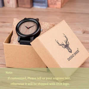 DODO DEER Lovers Wood Watches for Women Men Leather Band Bamboo Lover Couple Casual Quartz Watches Ladies OEM as Gift oem B18