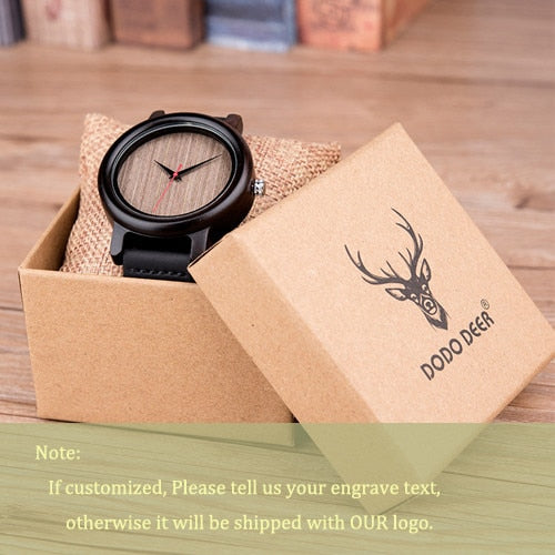 DODO DEER Lovers Wood Watches for Women Men Leather Band Bamboo Lover Couple Casual Quartz Watches Ladies OEM as Gift oem B18