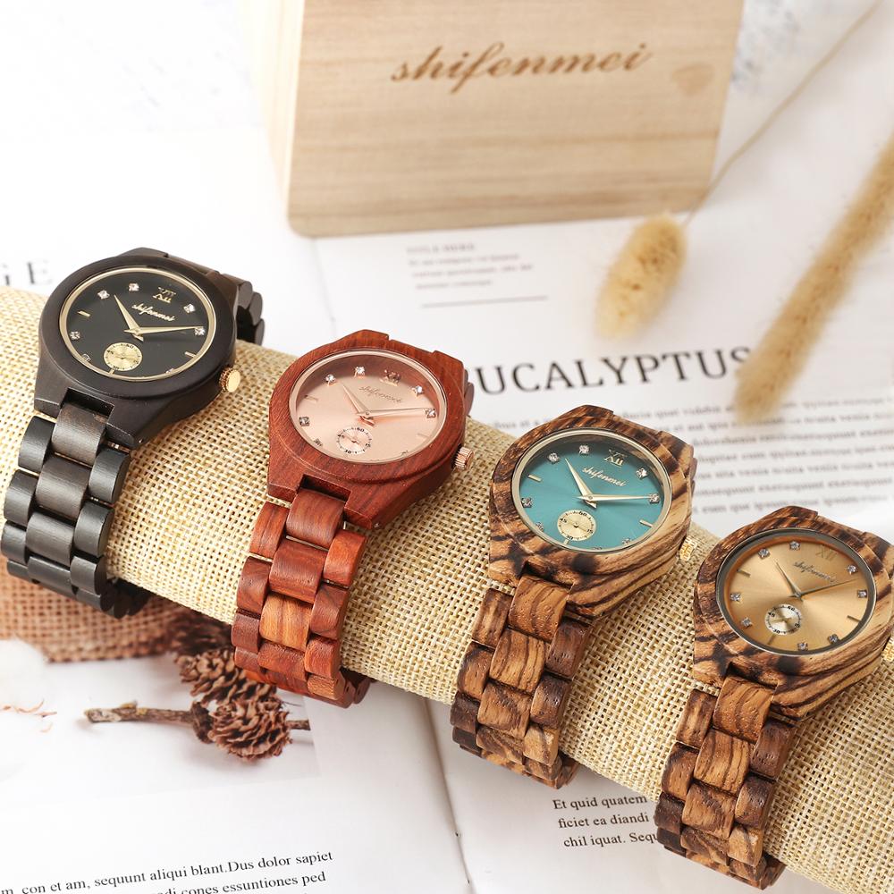 Shifenmei Woman Watch 2020 Wooden Watch Top Luxury Brand Quartz Ladies Watches Full Bamboo Wood Clock for Women zegarek damski