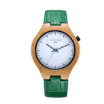 CHRONOS Men Creative Bamboo Wooden Quartz Watch Male Stylish Special Round Shape Leather Buckle Belt Fashion WristWatch CH08