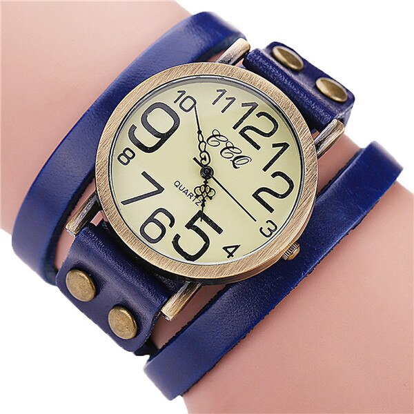 Luxury Brand Vintage Cow Leather Bracelet Watch Women Leather Bamboo Women's Watch  Classic Reloj Mujer 2019 Relogio Feminino