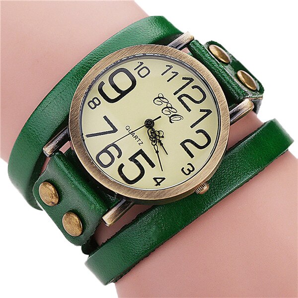 Luxury Brand Vintage Cow Leather Bracelet Watch Women Leather Bamboo Women's Watch  Classic Reloj Mujer 2019 Relogio Feminino
