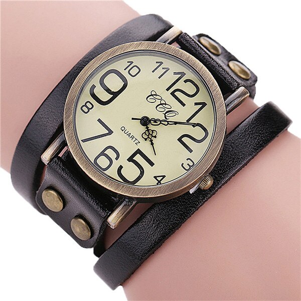 Luxury Brand Vintage Cow Leather Bracelet Watch Women Leather Bamboo Women's Watch  Classic Reloj Mujer 2019 Relogio Feminino