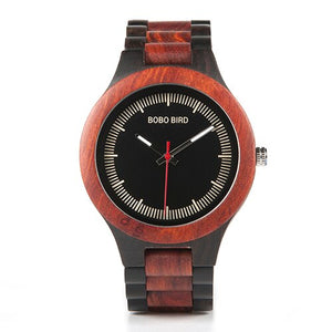 BOBO BIRD V-O01/O02Men's Quartz Watch Top Luxury Brand Bamboo Wood Dress Wristwatch  with Classic Folding Clasp in Wood Gift Box
