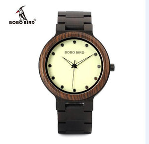 BOBO BIRD Men bamboo Wooden Watch Luminous Dial Wrist Watches With Wood Links In Gift Watch Box relojes hombre custom logo