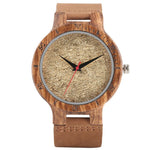 Unique Stripes Lines Dial Wooden Watch Mens Bamboo Creative Quartz Clock Genuine Leather Bangle Reloj de madera 2020 New Fashion
