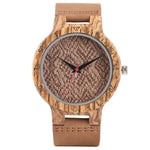 Unique Stripes Lines Dial Wooden Watch Mens Bamboo Creative Quartz Clock Genuine Leather Bangle Reloj de madera 2020 New Fashion