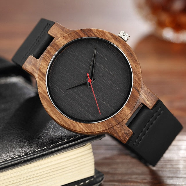 Quartz Watches Wood Mens Clock Unique Design Top Luxury Brand Wooden Bamboo Sport Wrist Watch Black Face Hodinky Man Women 2017