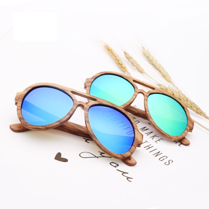Brand Design Zebra Wood Sunglasses Men Polarized Lens Bamboo Sun Glass For Women Free shipping