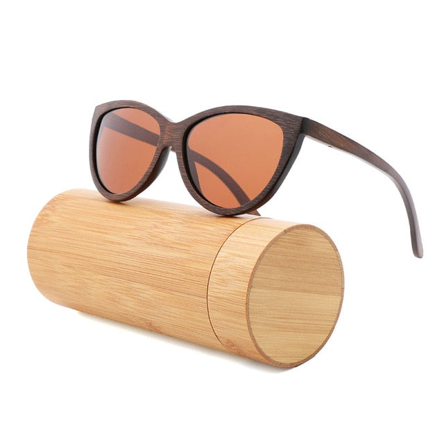 100% pure Brown bamboo sunglasses women 2018  fashion sunglasses  men polarized shades for women UV400 retro sunglasses