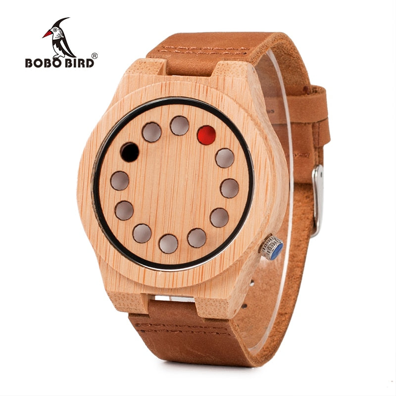 BOBO BIRD Luxury Quartz Mens Watches Casual Bamboo Wood Wristwatches Quartz-Watch Relogio Masculino C-D08  DROP SHIPPING